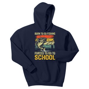 Funny Born To Go Fishing Bass Fish Fisherman Kids Hoodie