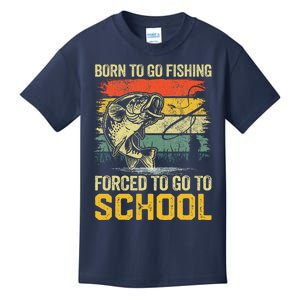 Funny Born To Go Fishing Bass Fish Fisherman Kids T-Shirt