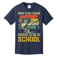 Funny Born To Go Fishing Bass Fish Fisherman Kids T-Shirt