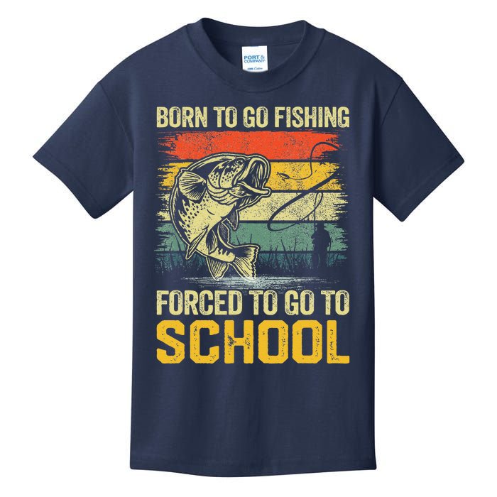 Funny Born To Go Fishing Bass Fish Fisherman Kids T-Shirt