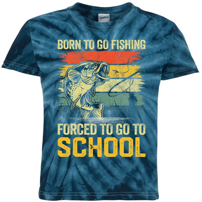 Funny Born To Go Fishing Bass Fish Fisherman Kids Tie-Dye T-Shirt