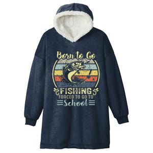 Funny Born To Go Fishing Bass Fish Fisherman Hooded Wearable Blanket