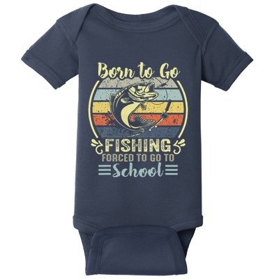 Funny Born To Go Fishing Bass Fish Fisherman Baby Bodysuit