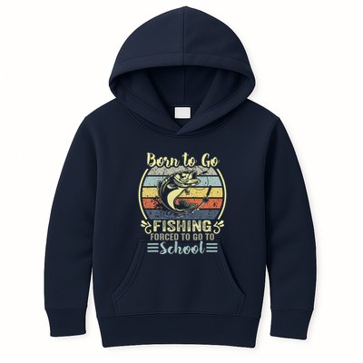 Funny Born To Go Fishing Bass Fish Fisherman Kids Hoodie