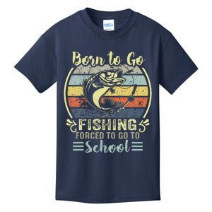 Funny Born To Go Fishing Bass Fish Fisherman Kids T-Shirt