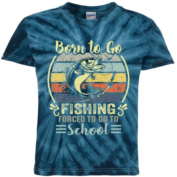 Funny Born To Go Fishing Bass Fish Fisherman Kids Tie-Dye T-Shirt