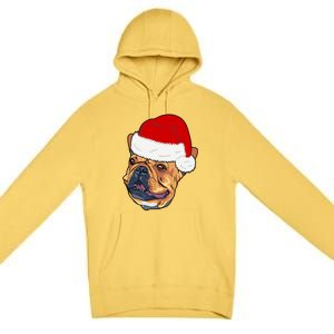 Funny Boston Terrier Bostie Dog Lover Christmas Santa Hat Gift Premium Pullover Hoodie