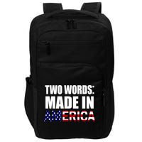 Funny Biden Two Words, Made In America Impact Tech Backpack
