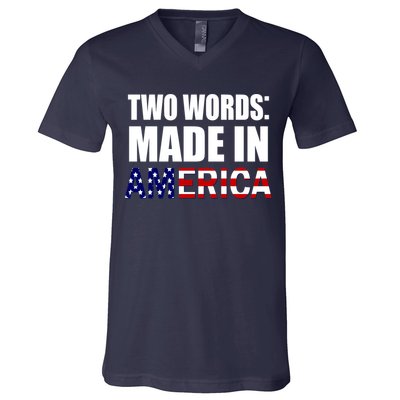 Funny Biden Two Words, Made In America V-Neck T-Shirt