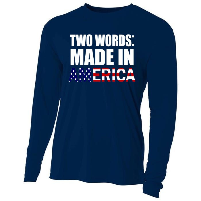 Funny Biden Two Words, Made In America Cooling Performance Long Sleeve Crew