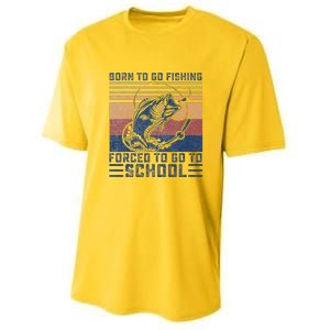 Funny Born To Go Fishing Bass Fish Fisherman Youth Performance Sprint T-Shirt