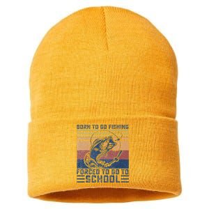 Funny Born To Go Fishing Bass Fish Fisherman Sustainable Knit Beanie