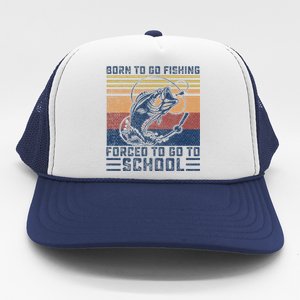 Funny Born To Go Fishing Bass Fish Fisherman Trucker Hat