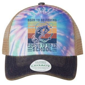 Funny Born To Go Fishing Bass Fish Fisherman Legacy Tie Dye Trucker Hat