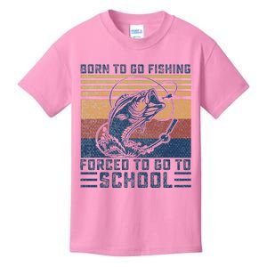 Funny Born To Go Fishing Bass Fish Fisherman Kids T-Shirt