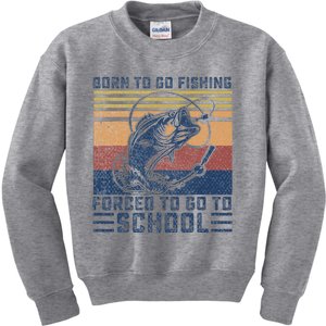 Funny Born To Go Fishing Bass Fish Fisherman Kids Sweatshirt