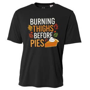 Funny Burning Thighs Before Pies Thanksgiving Family 2024 Cooling Performance Crew T-Shirt