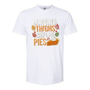 Funny Burning Thighs Before Pies Thanksgiving Family 2024 Softstyle CVC T-Shirt