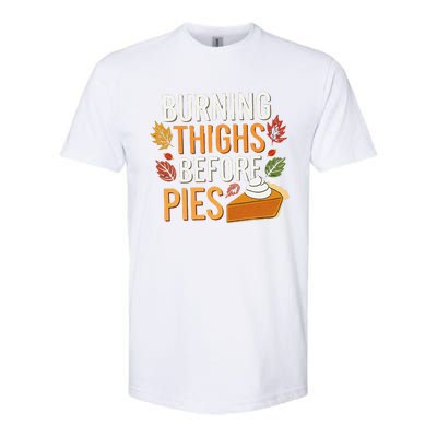 Funny Burning Thighs Before Pies Thanksgiving Family 2024 Softstyle® CVC T-Shirt