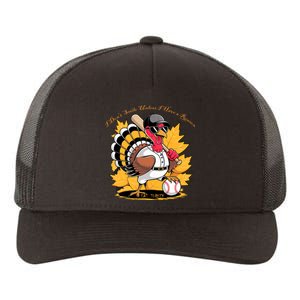 Funny Baseball Turkey Thanksgiving Humor Yupoong Adult 5-Panel Trucker Hat