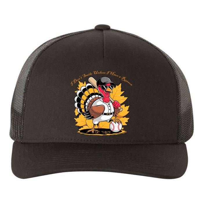 Funny Baseball Turkey Thanksgiving Humor Yupoong Adult 5-Panel Trucker Hat