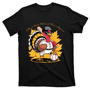 Funny Baseball Turkey Thanksgiving Humor T-Shirt