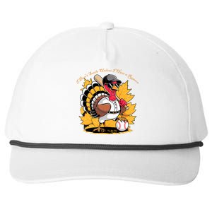 Funny Baseball Turkey Thanksgiving Humor Snapback Five-Panel Rope Hat