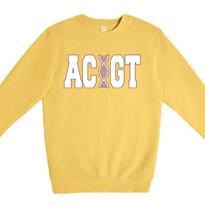 Funny Biology Teacher Science Dna Atgc Cute Gift Great Gift Premium Crewneck Sweatshirt