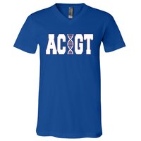 Funny Biology Teacher Science Dna Atgc Cute Gift Great Gift V-Neck T-Shirt