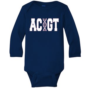 Funny Biology Teacher Science Dna Atgc Cute Gift Great Gift Baby Long Sleeve Bodysuit