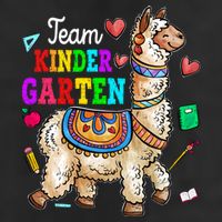 Funny Back To School Llama Team Kindergarten First Day Cute Gift 7 Panel Mesh Trucker Snapback Hat