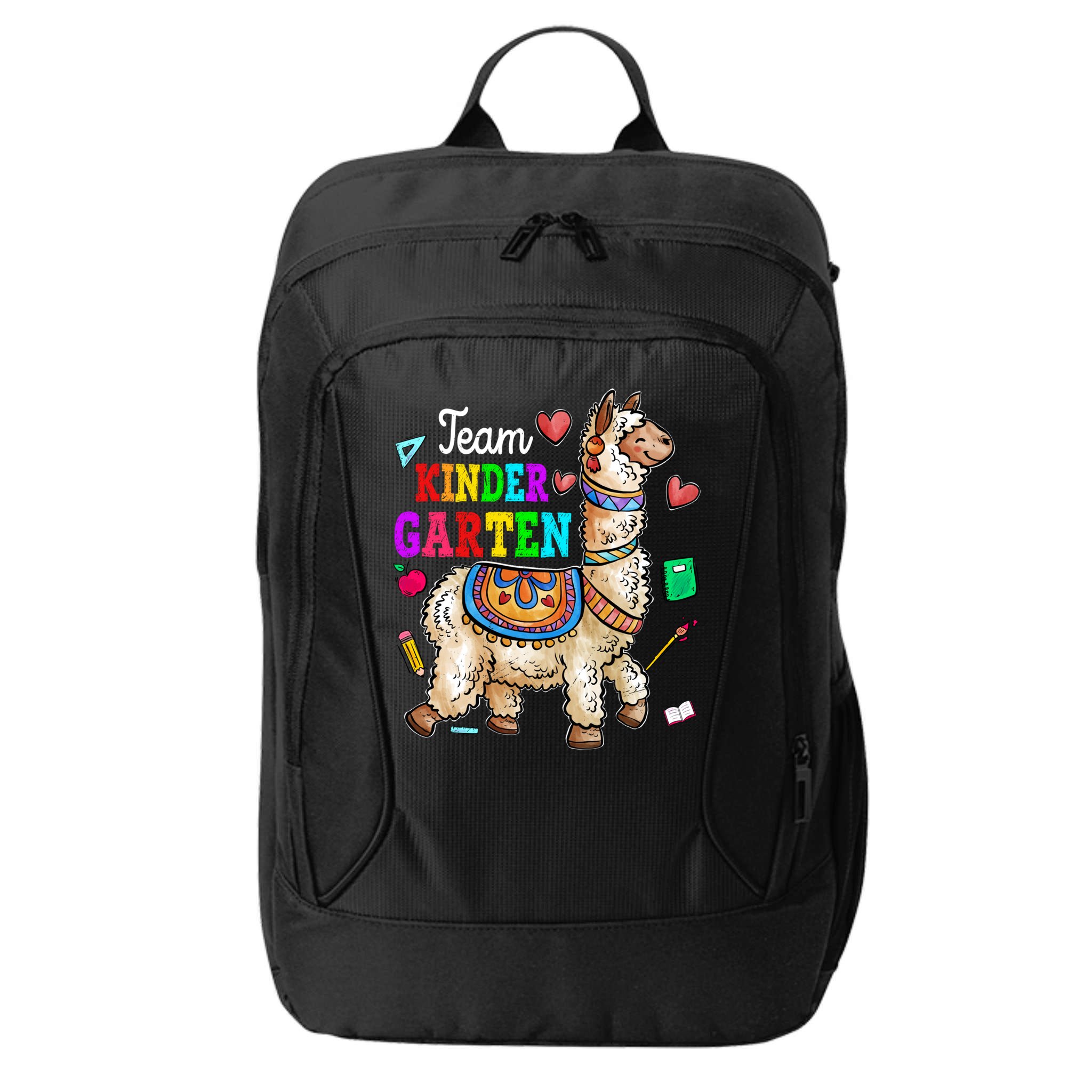 Funny Back To School Llama Team Kindergarten First Day Cute Gift City Backpack