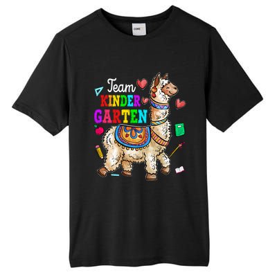 Funny Back To School Llama Team Kindergarten First Day Cute Gift Tall Fusion ChromaSoft Performance T-Shirt