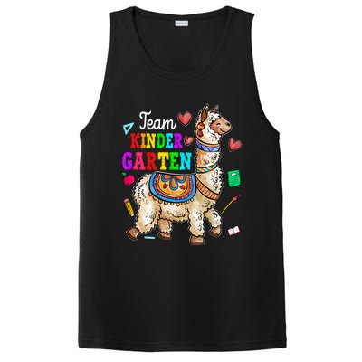 Funny Back To School Llama Team Kindergarten First Day Cute Gift PosiCharge Competitor Tank