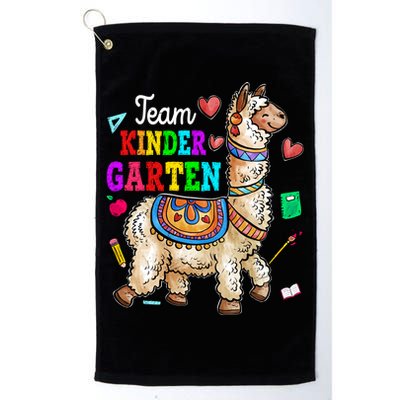 Funny Back To School Llama Team Kindergarten First Day Cute Gift Golf Towel