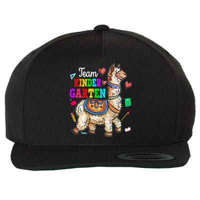Funny Back To School Llama Team Kindergarten First Day Cute Gift Wool Snapback Cap