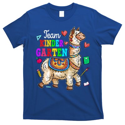 Funny Back To School Llama Team Kindergarten First Day Cute Gift T-Shirt