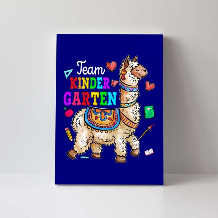 Funny Back To School Llama Team Kindergarten First Day Cute Gift Canvas