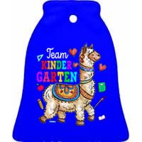 Funny Back To School Llama Team Kindergarten First Day Cute Gift Ceramic Bell Ornament