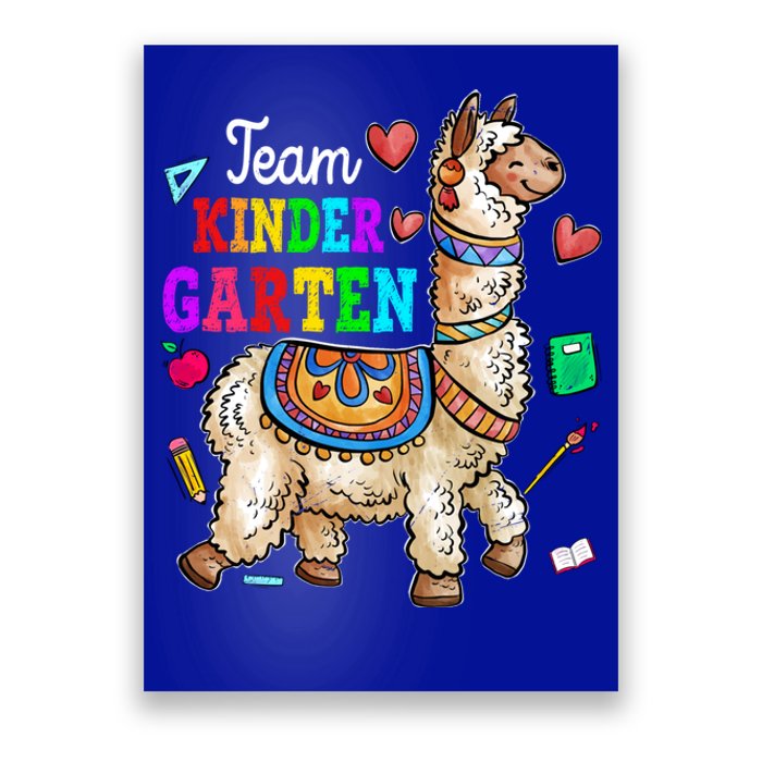 Funny Back To School Llama Team Kindergarten First Day Cute Gift Poster