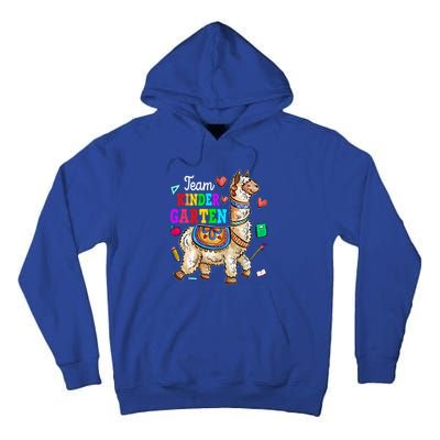 Funny Back To School Llama Team Kindergarten First Day Cute Gift Tall Hoodie