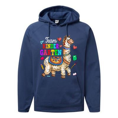 Funny Back To School Llama Team Kindergarten First Day Cute Gift Performance Fleece Hoodie