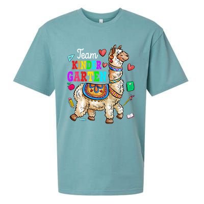 Funny Back To School Llama Team Kindergarten First Day Cute Gift Sueded Cloud Jersey T-Shirt