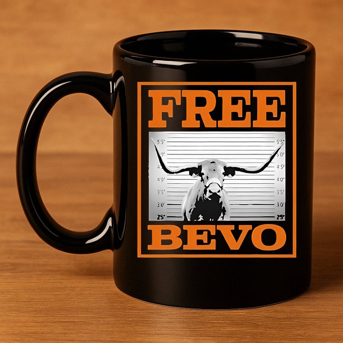 Free Bevvo Texas Mascot 11oz C Handle Ceramic Mug