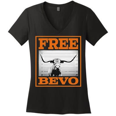 Free Bevvo Texas Mascot Women's V-Neck T-Shirt