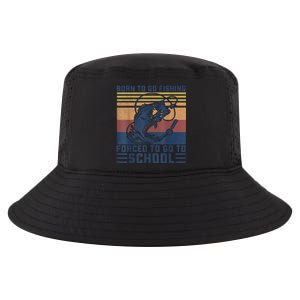 Funny Born To Fishing Forced To Go To School Meme Fishing Fisherman Fish Trout Cool Comfort Performance Bucket Hat