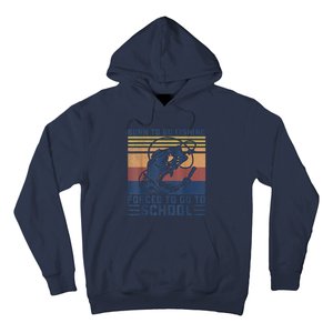 Funny Born To Fishing Forced To Go To School Meme Fishing Fisherman Fish Trout Hoodie