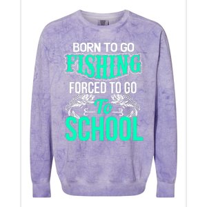 Funny Born To Go Fishing Bass Fish Fisherman Boy Colorblast Crewneck Sweatshirt