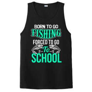 Funny Born To Go Fishing Bass Fish Fisherman Boy PosiCharge Competitor Tank