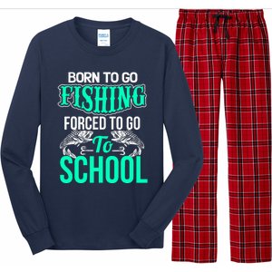 Funny Born To Go Fishing Bass Fish Fisherman Boy Long Sleeve Pajama Set